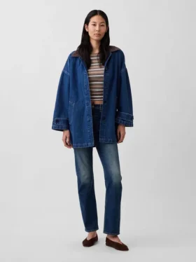 Abrigo de coche oversize de denim