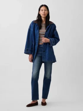 Abrigo de coche oversize de denim
