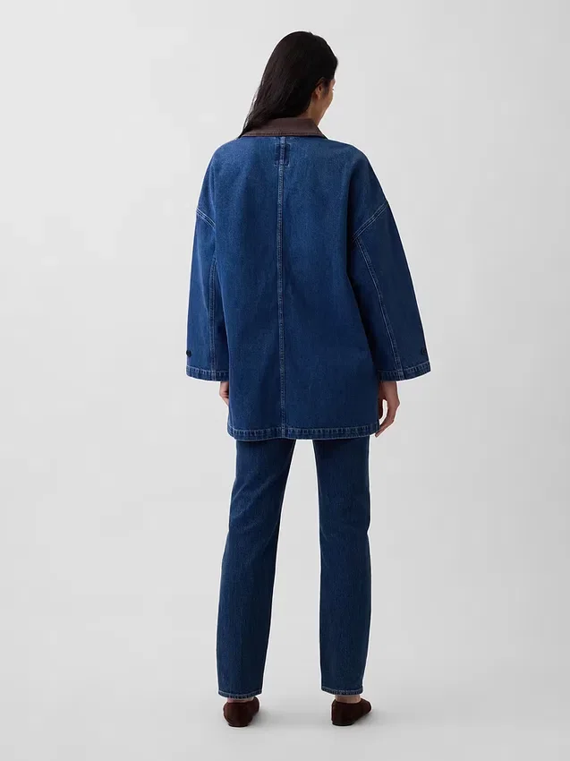 Abrigo de coche oversize de denim