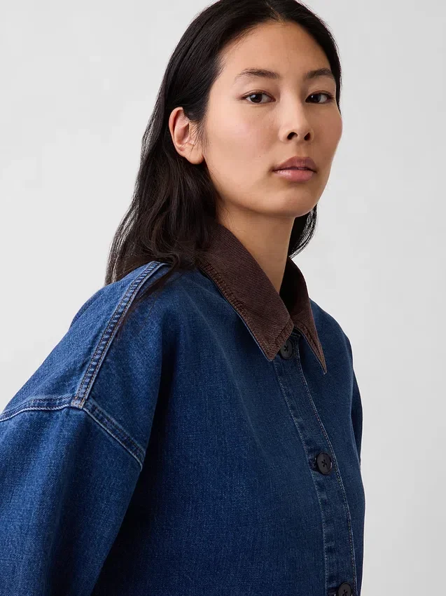 Abrigo de coche oversize de denim