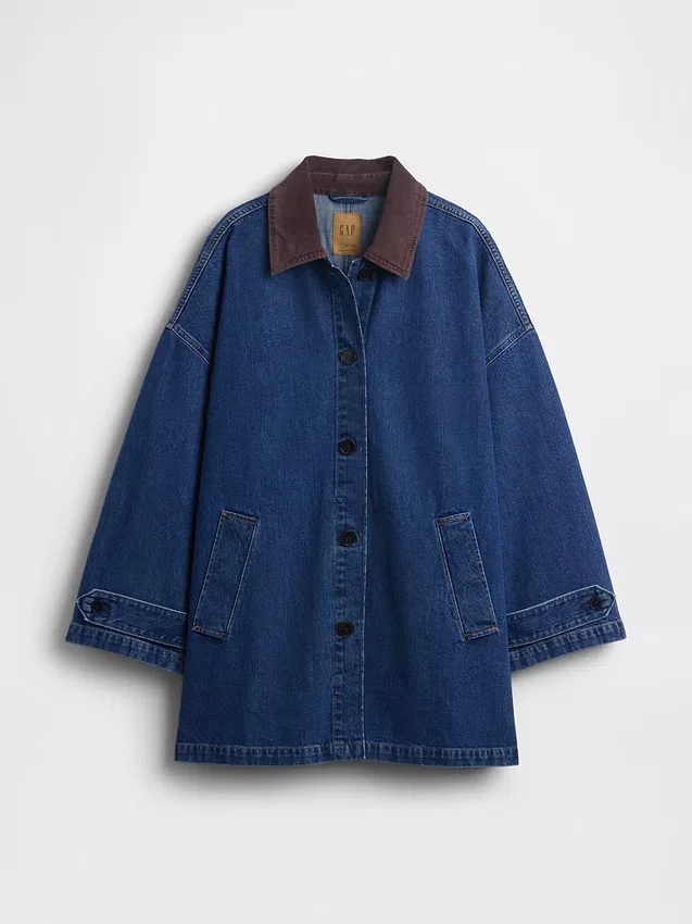 Abrigo de coche oversize de denim