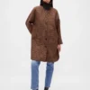 Abrigo de coche oversize de mezcla de lana con estampado de pata de gallo