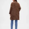 Abrigo de coche oversize de mezcla de lana con estampado de pata de gallo