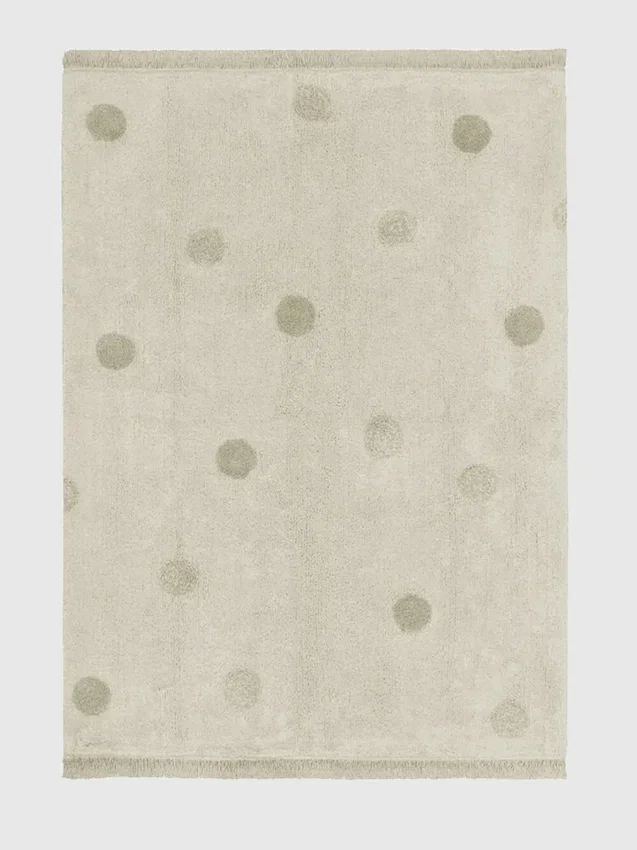 Alfombra lavable de Lorena Canals «Hippy Dots» en color oliva