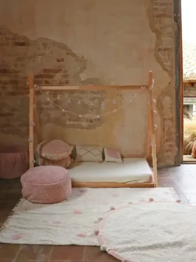Alfombra lavable de Lorena Canals «Hippy Dots Vintage Nude»