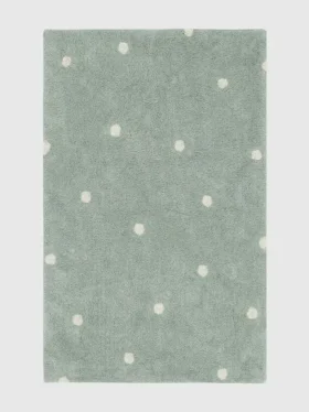 Alfombra lavable de Lorena Canals «Mini Dot» azul salvia