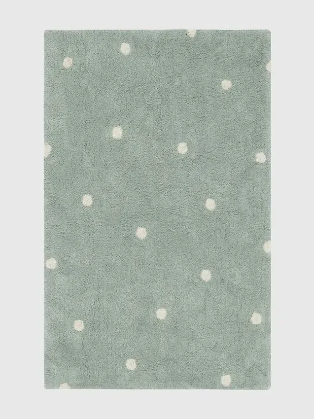 Alfombra lavable de Lorena Canals «Mini Dot» azul salvia