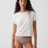Bikini de algodón orgánico elástico con ribete de encaje, de máxima suavidad