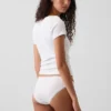Bikini de algodón orgánico elástico con ribete de encaje, de máxima suavidad