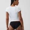 Bikini de algodón orgánico elástico con ribete de encaje, de máxima suavidad