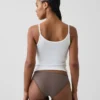 Bikini de algodón orgánico elástico con ribete de encaje, de máxima suavidad