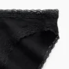 Bikini de algodón orgánico elástico con ribete de encaje, de máxima suavidad