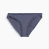 Bikini de algodón orgánico elástico con ribete de encaje, de máxima suavidad