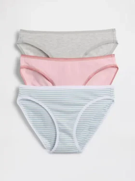Bikini de algodón orgánico elástico (paquete de 3)