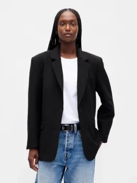 Blazer oversize con tejido elástico en dos direcciones