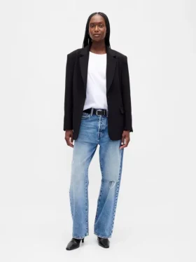 Blazer oversize con tejido elástico en dos direcciones