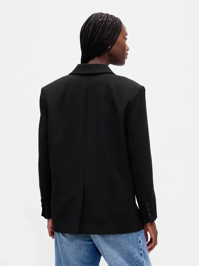 Blazer oversize con tejido elástico en dos direcciones