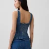Blusa ajustada de denim con peplum