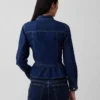 Blusa ajustada de denim con peplum