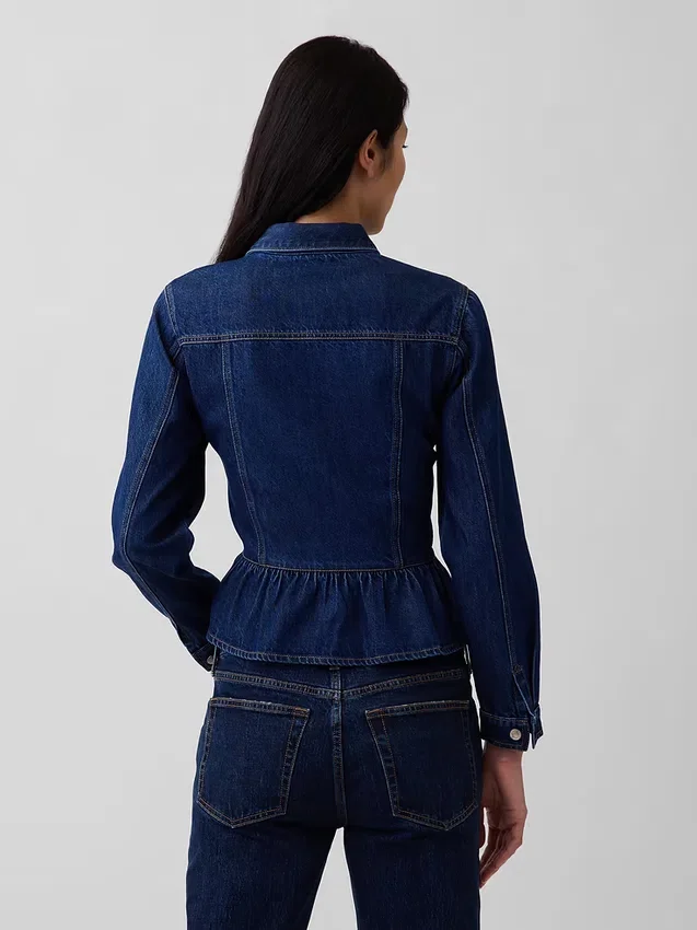 Blusa ajustada de denim con peplum