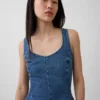 Blusa ajustada de denim con peplum