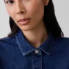Blusa ajustada de denim con peplum