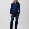 Blusa ajustada de denim con peplum