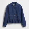 Blusa ajustada de denim con peplum