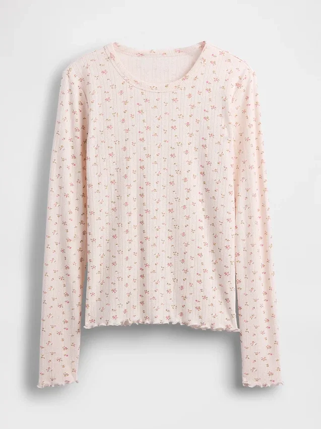 Blusa de pijama de punto calado