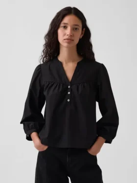 Blusa de popelín sin botones