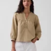 Blusa de popelín sin botones