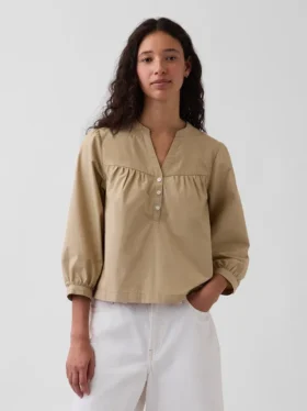 Blusa de popelín sin botones