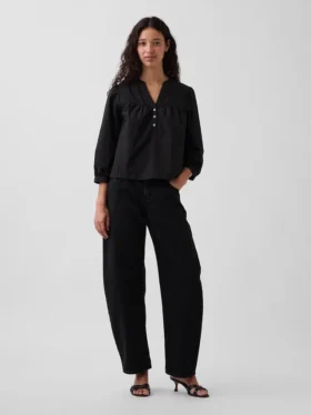 Blusa de popelín sin botones