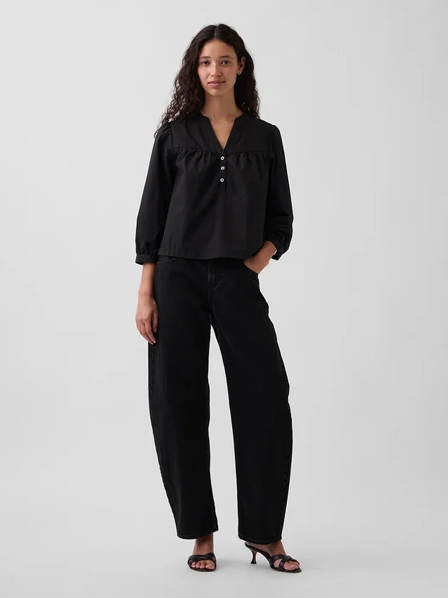 Blusa de popelín sin botones