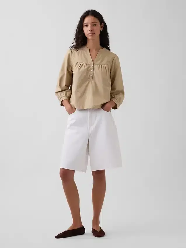 Blusa de popelín sin botones