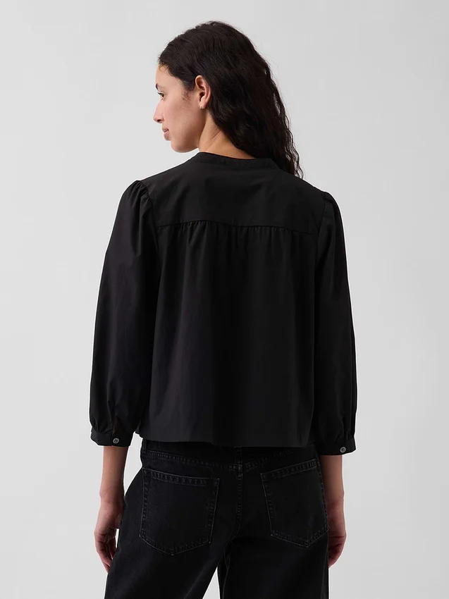 Blusa de popelín sin botones