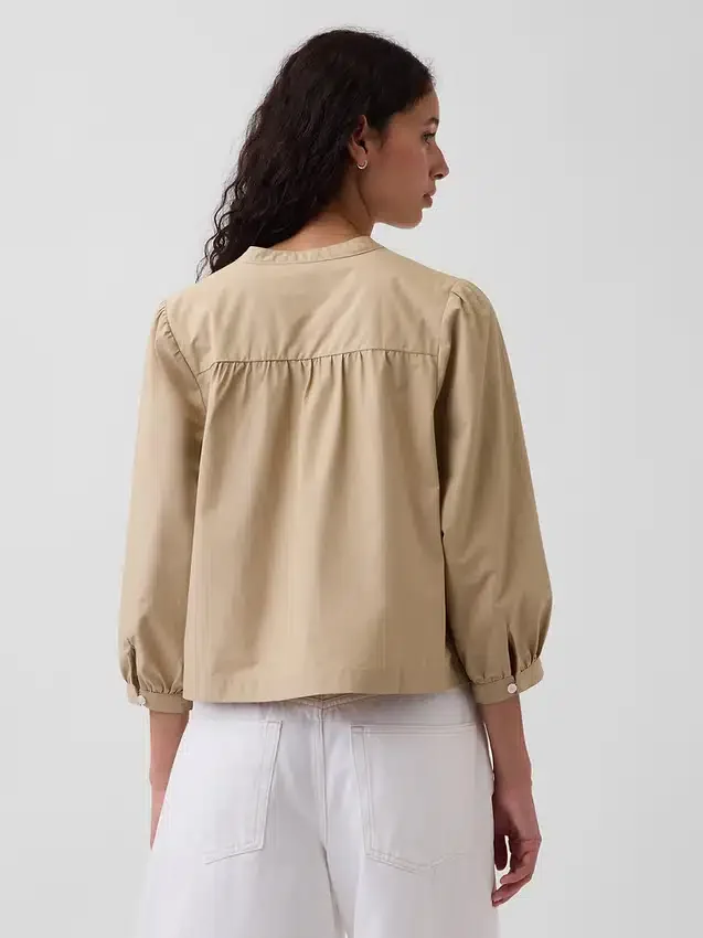 Blusa de popelín sin botones