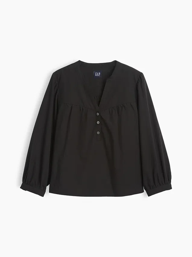 Blusa de popelín sin botones