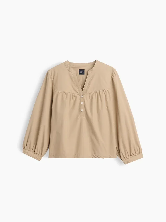 Blusa de popelín sin botones