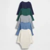 Body con bolsillo de punto de pan de miel Softspun de Baby First Favorites (paquete de 5)