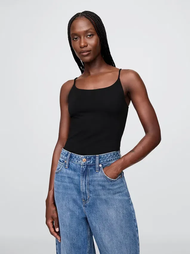 Body con camisola y tanga de punto tupido