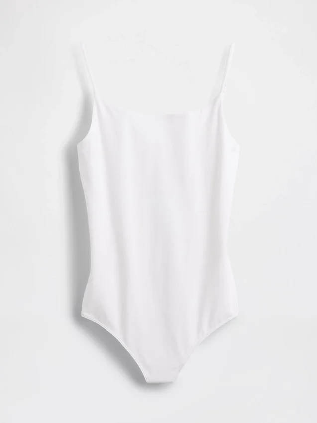 Body con camisola y tanga de punto tupido