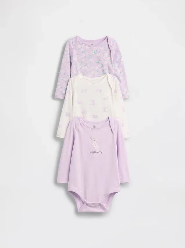 Body de algodón orgánico «Baby First Favorites» (paquete de 3)