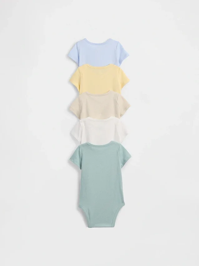 Body de algodón orgánico «Baby First Favorites» (paquete de 5)
