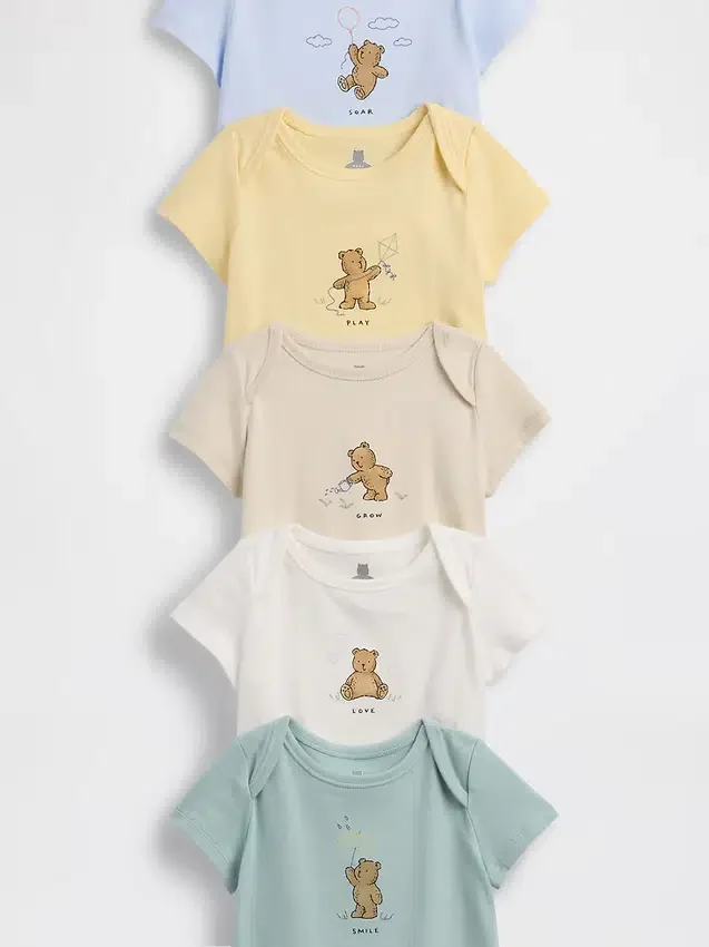 Body de algodón orgánico «Baby First Favorites» (paquete de 5)