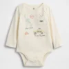 Body de algodón orgánico con bolsillo y logotipo de Nueva York de la colección «Baby First Favorites»