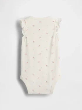 Body de algodón orgánico con mangas ondeadas de la colección «Baby First Favorites»