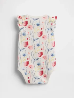 Body de algodón orgánico con mangas ondeadas de la colección «Baby First Favorites»