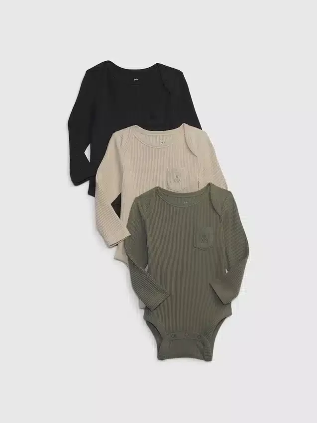 Body de canalé fino «Baby First Favorites» (paquete de 3)