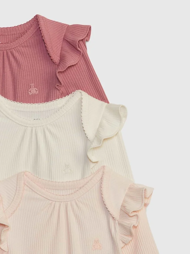 Body de canalé fino «Baby First Favorites» (paquete de 3)